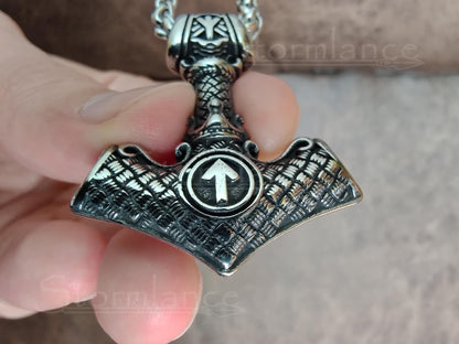 Mjolnir Pendant, Stainless Steel