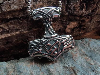 Mjolnir Pendant, Stainless Steel