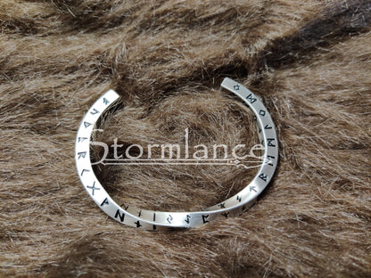 Rune Arm Ring, Stainless Steel