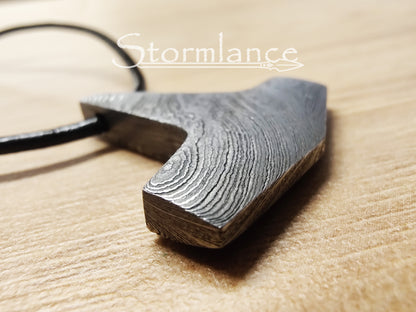 Mjolnir Pendant, Damascus Steel