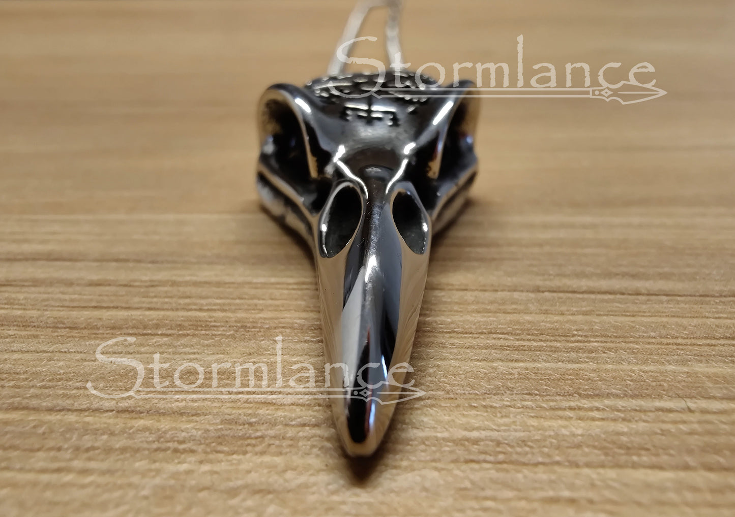 Raven Skull Pendant, Stainless Steel