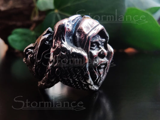 Odin Raven Ring, Stainless Steel
