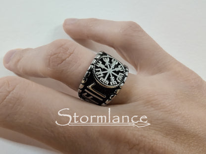 Vegvisir Ring, Stainless Steel