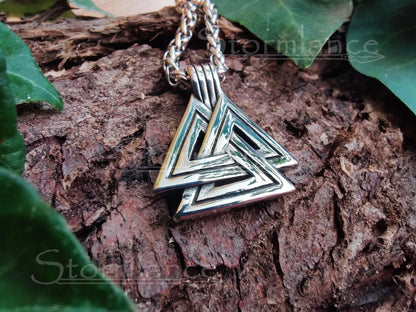 Valknut Pendant, Stainless Steel