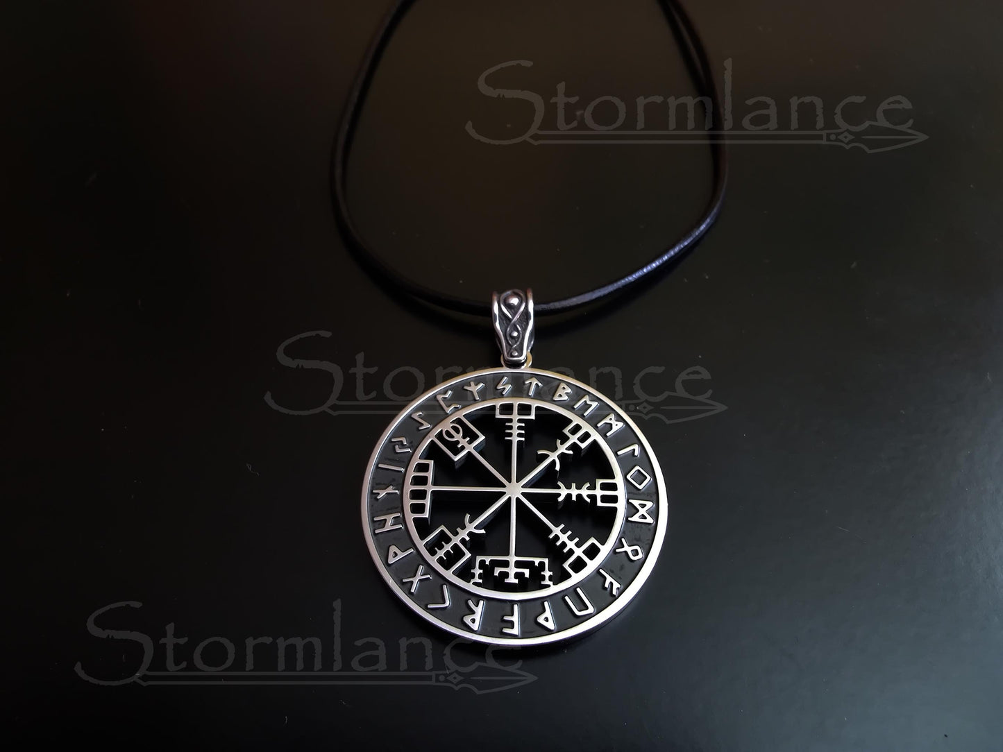 Vegvisir Rune Pendant, Stainless Steel