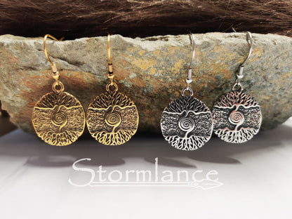 Tree of Life Earrings, Stainless Steel