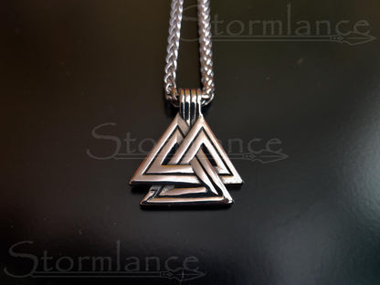 Valknut Pendant, Stainless Steel