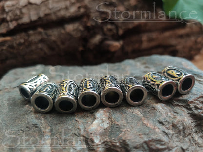 Viking Hair Beads, Stainless Steel