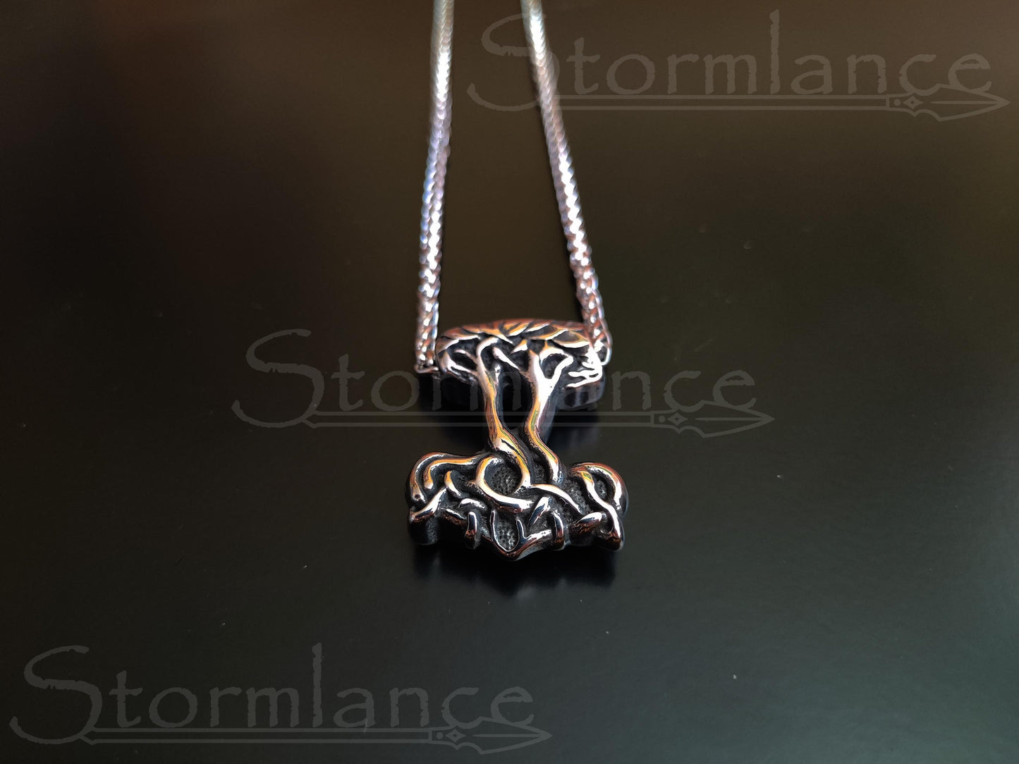 Mjolnir - Yggdrasil Pendant, Stainless Steel