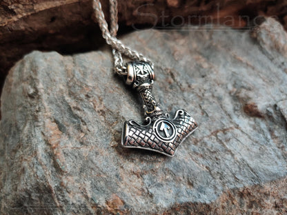 Mjolnir Pendant, Stainless Steel