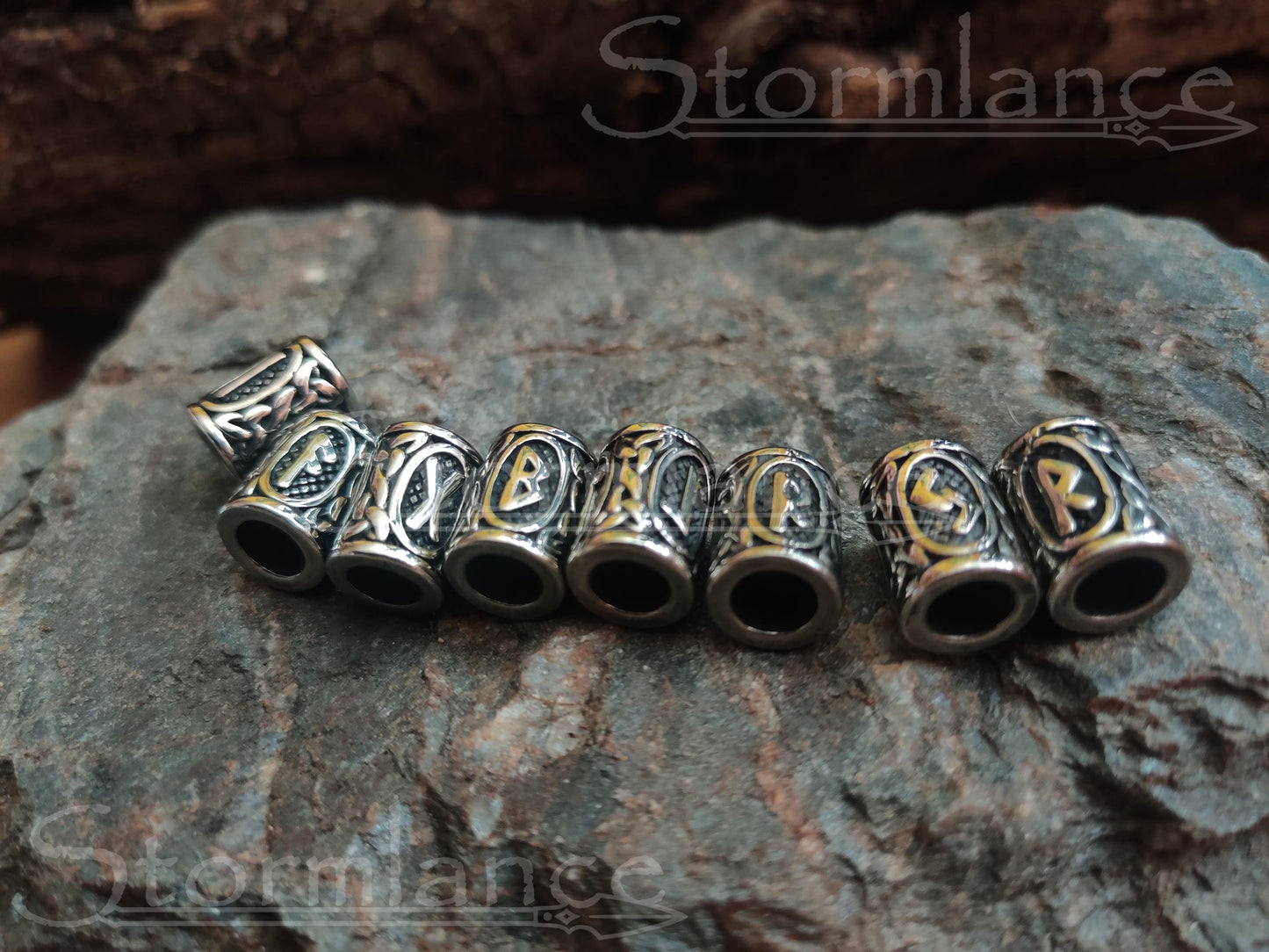 Viking Hair Beads, Stainless Steel