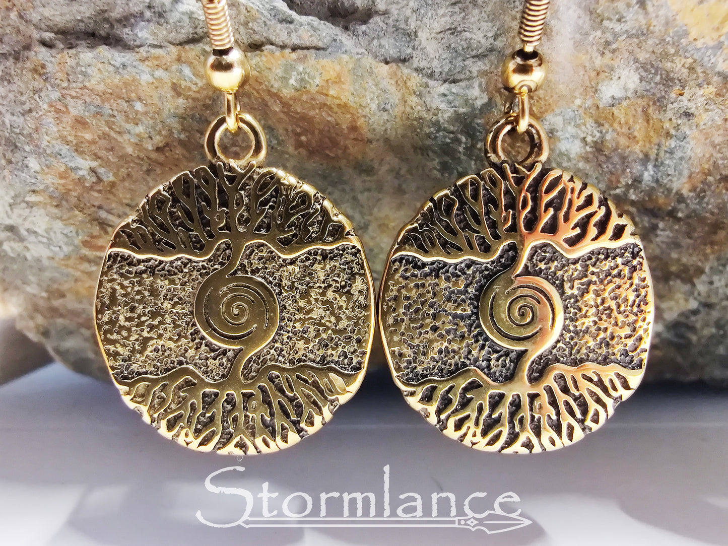 Tree of Life Earrings, Stainless Steel