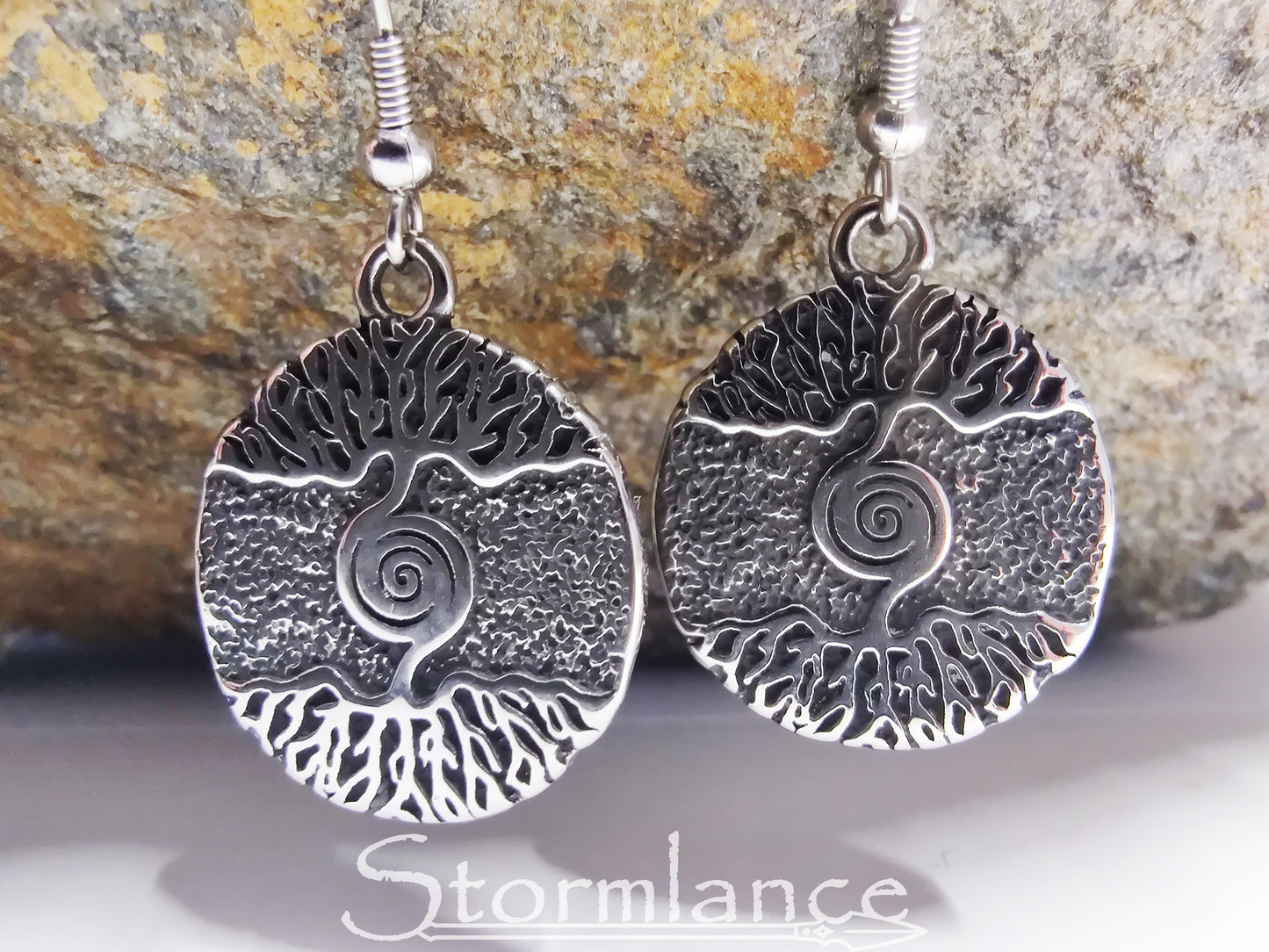 Tree of Life Earrings, Stainless Steel