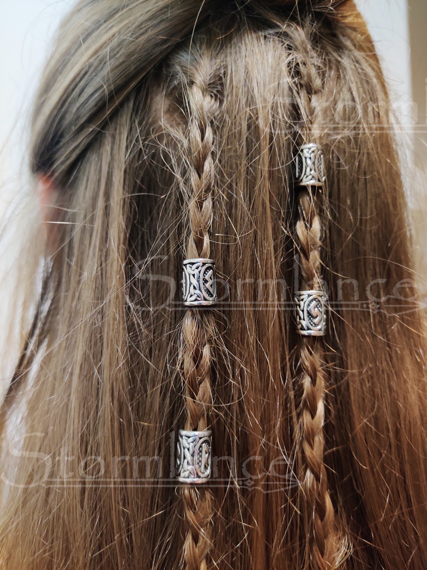 Viking Hair Beads, Stainless Steel