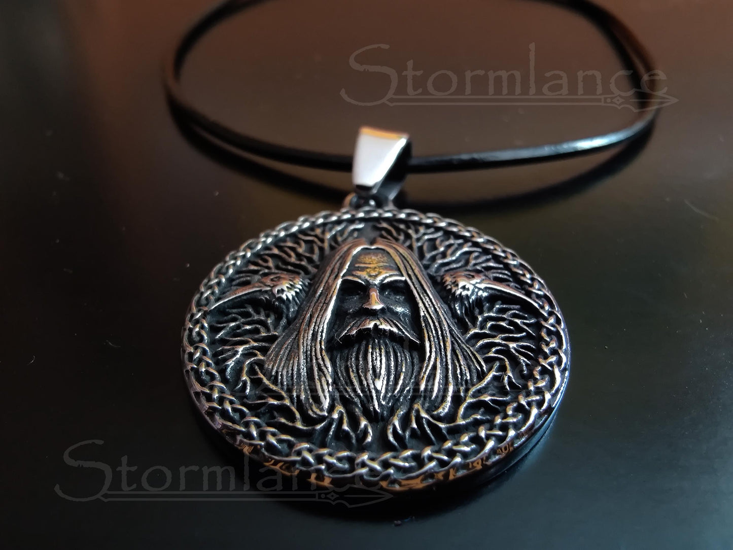 Odin Raven Pendant, Stainless Steel